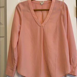 EUC J.Crew Blush V-Neck Tunic longsleeve Blouse
